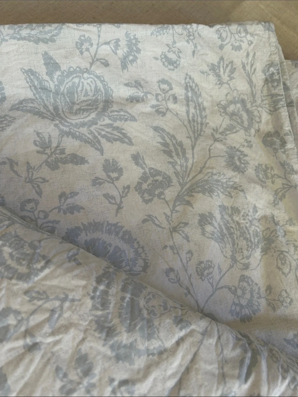 Cabbages & Roses Duvet Cover Blue Floral Queen Coastal Reversible Shabby Chic - Picture 11 of 12